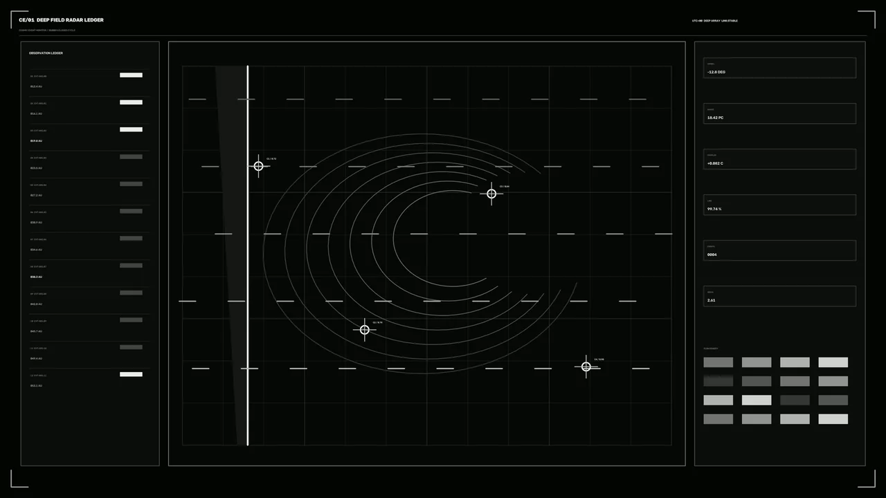 Deep Field Radar HUD Dashboard 4K Wallpaper