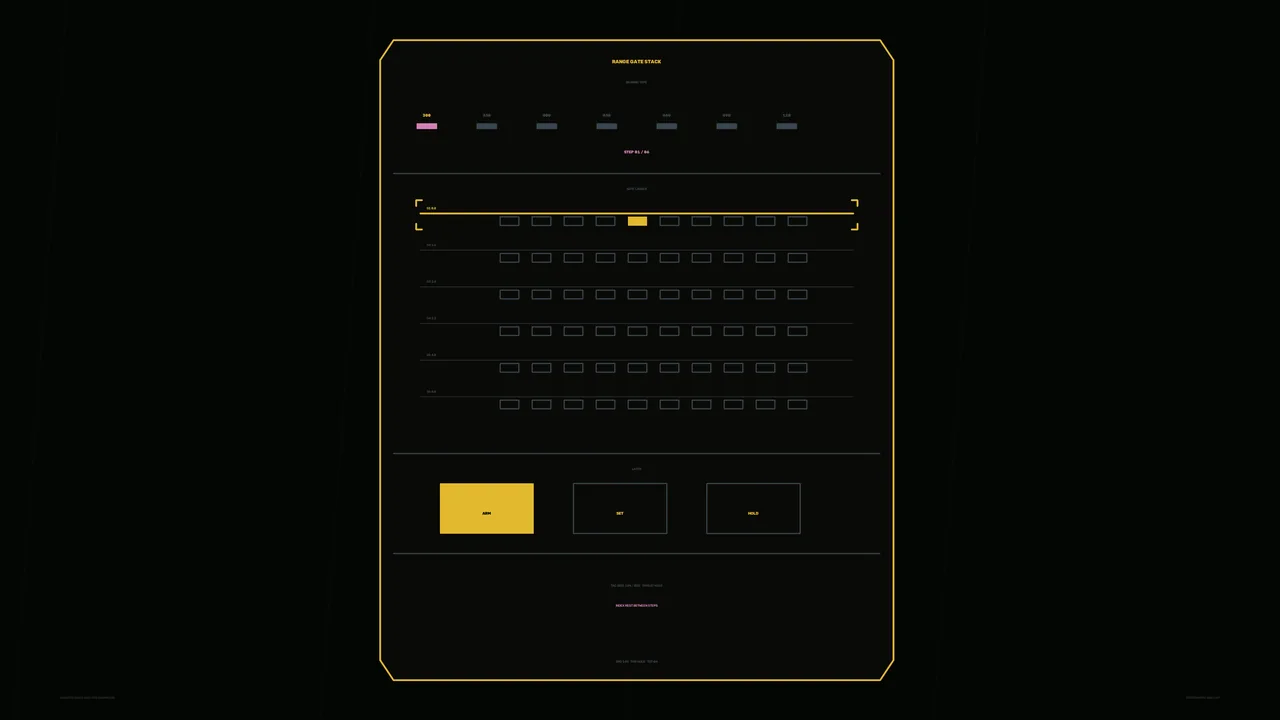 Range Analysis Dashboard HUD with Yellow Data Grid, 4K Sci-Fi Wallpaper