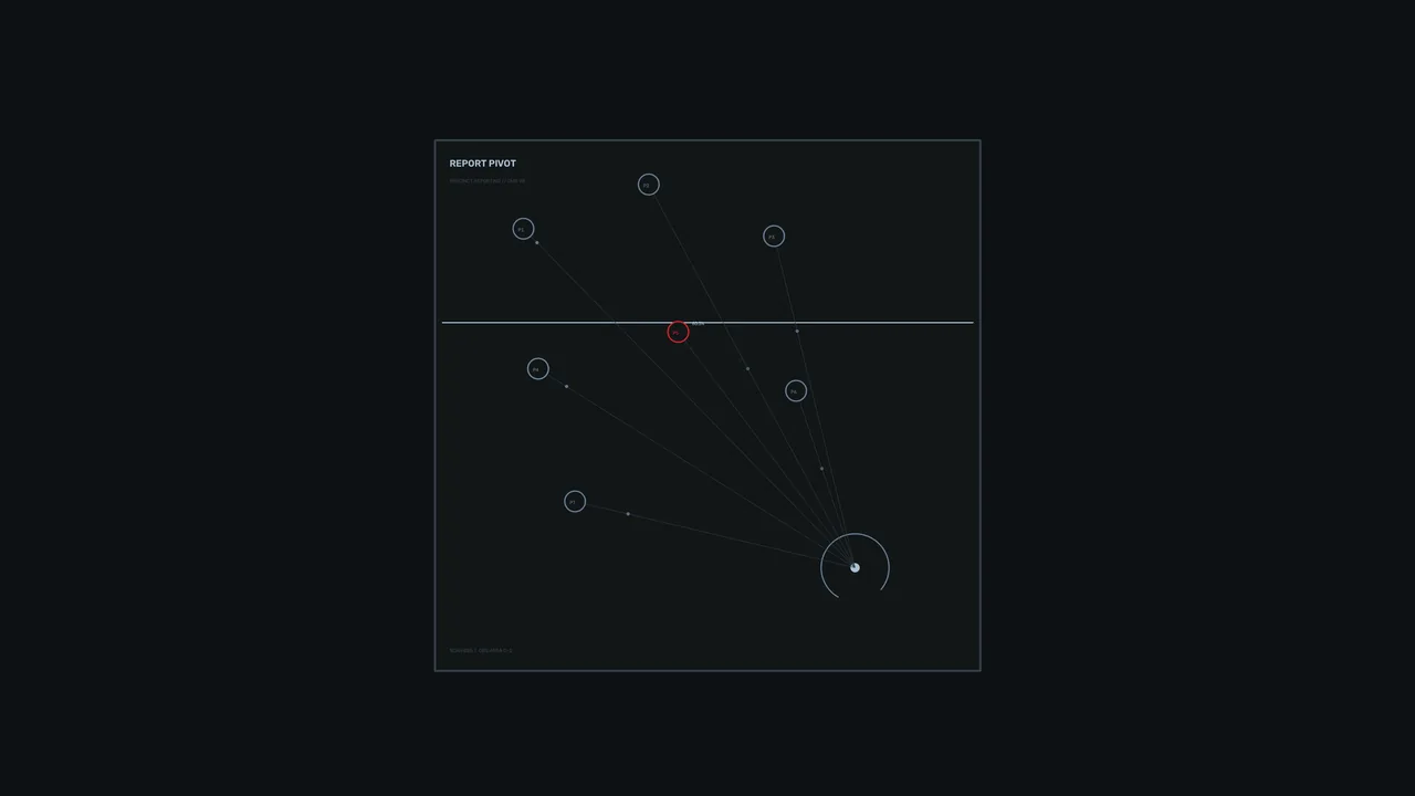 Fictional Network Analysis HUD with Radial Telemetry Nodes