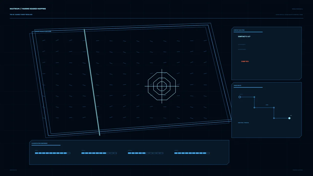 Marine Seabed Mapping HUD with Scan Grid and Target Reticle – 4K Sci-Fi||||