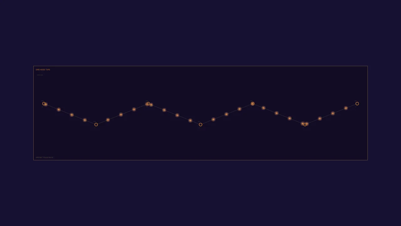 Grid Node Telemetry HUD with Amber Network Diagram 4K Wallpaper