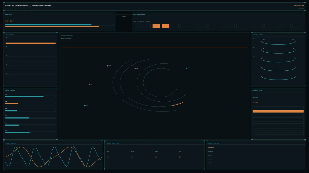 Futuristic Perimeter Scan Telemetry HUD Interface 4K Wallpaper