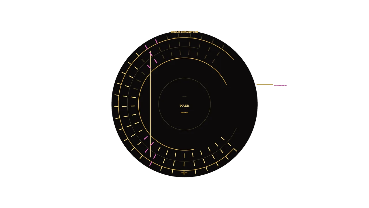 Circular Sci-Fi Target Assessment HUD with Concentric Certainty Rings – 4K UHD
