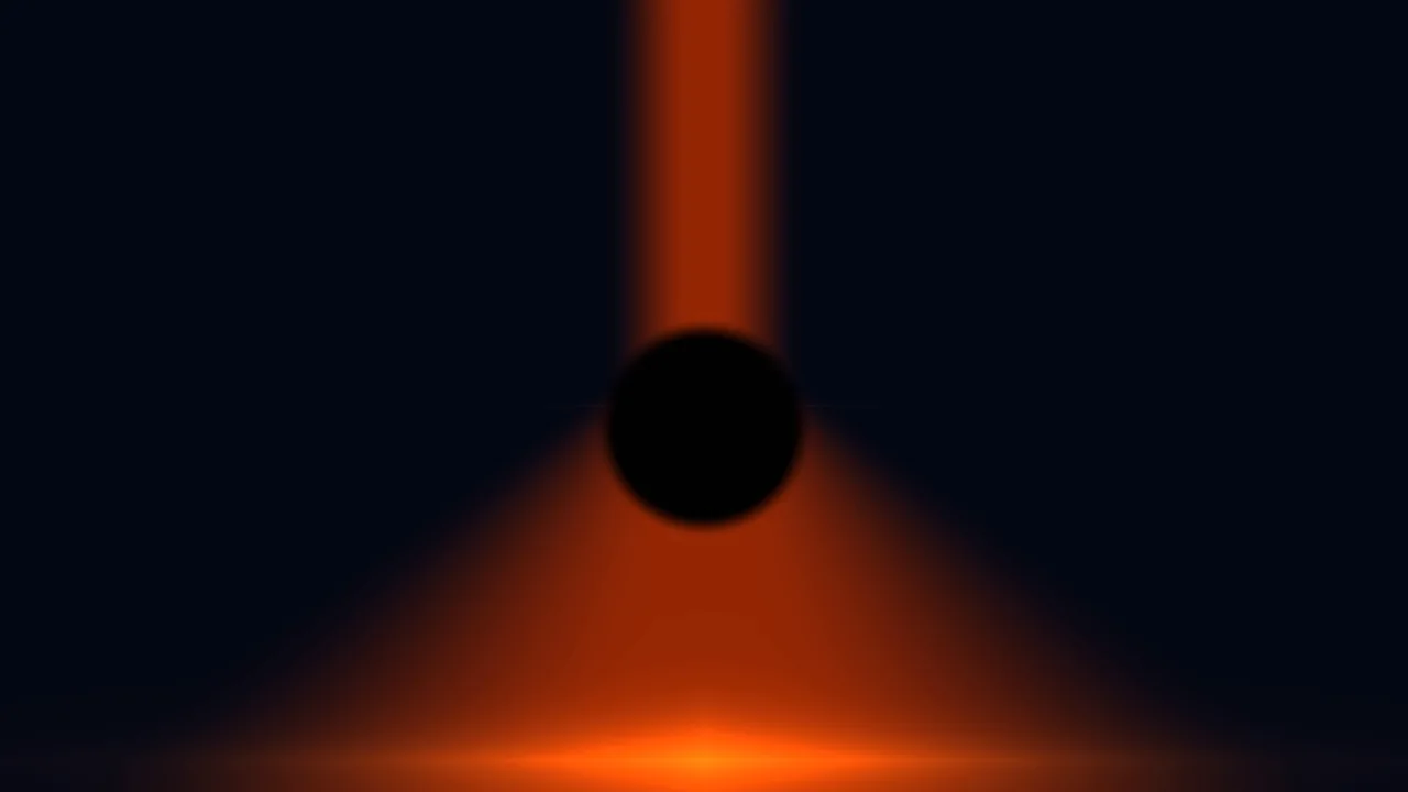 Minimal Sci-Fi HUD Screen Graphic with Orange Eclipse Geometry | 4K