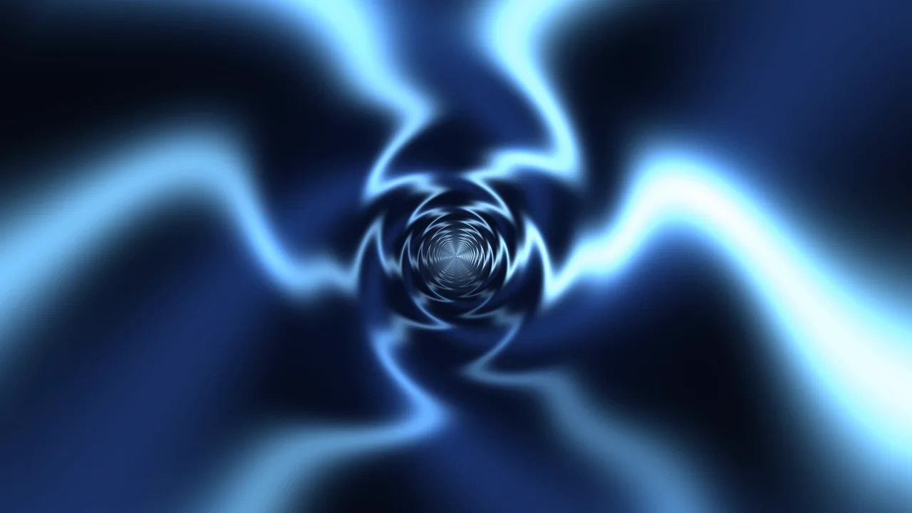 Blue Plasma Vortex Tunnel 4K Wallpaper