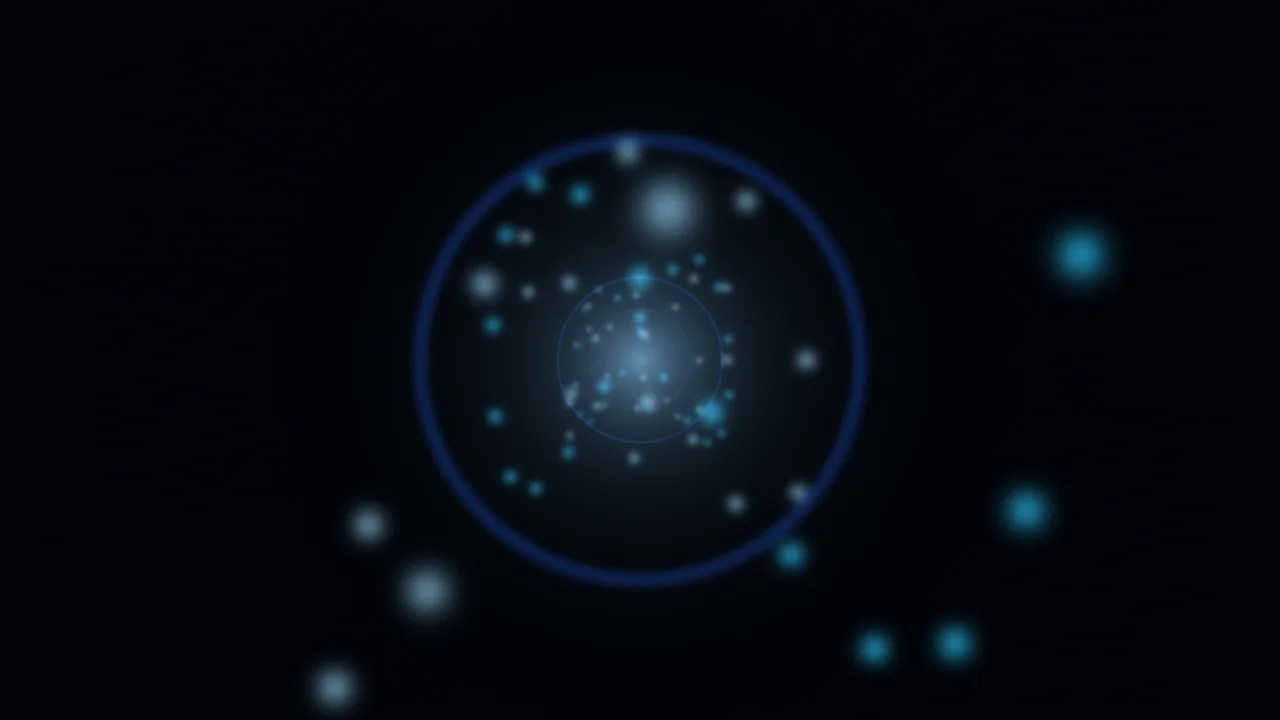 Electric Blue Circular Scanner HUD Wallpaper with Cyan Telemetry Nodes