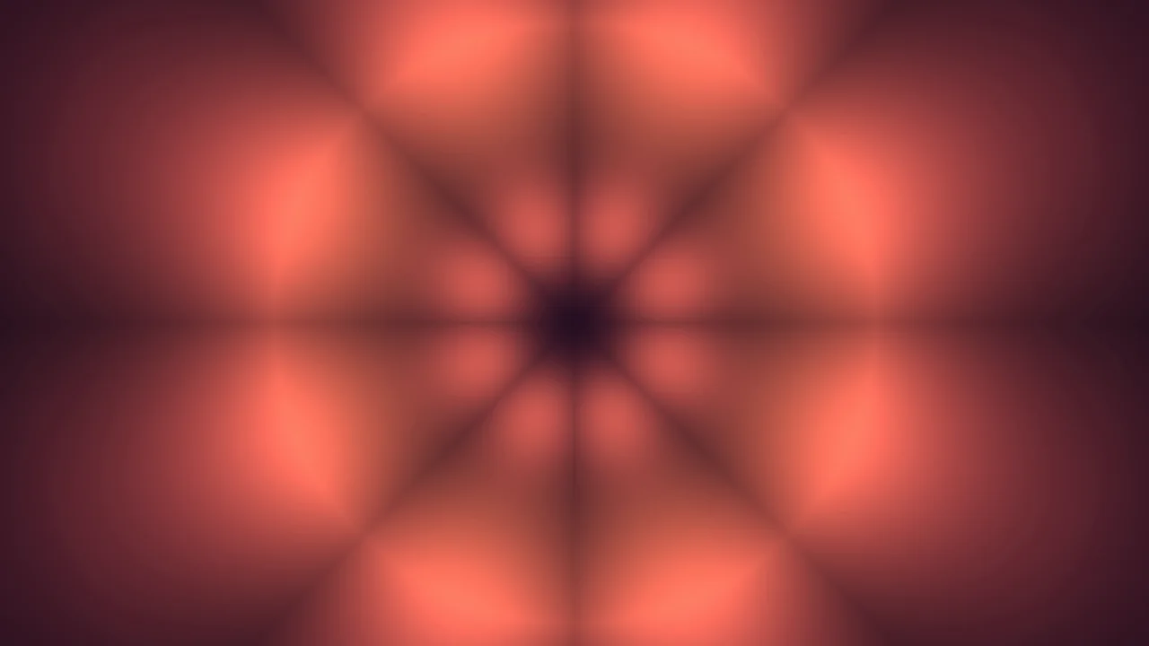 Coral Neon Geometric Portal with Dark Center