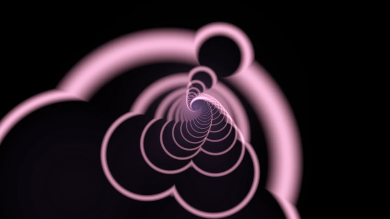 Pink Wireframe Heart Tunnel on Black 4K Wallpaper