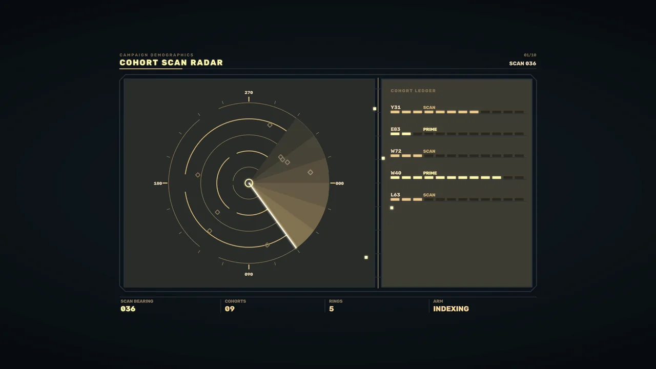 Cohort Scan Radar HUD with Circular Bearing Display