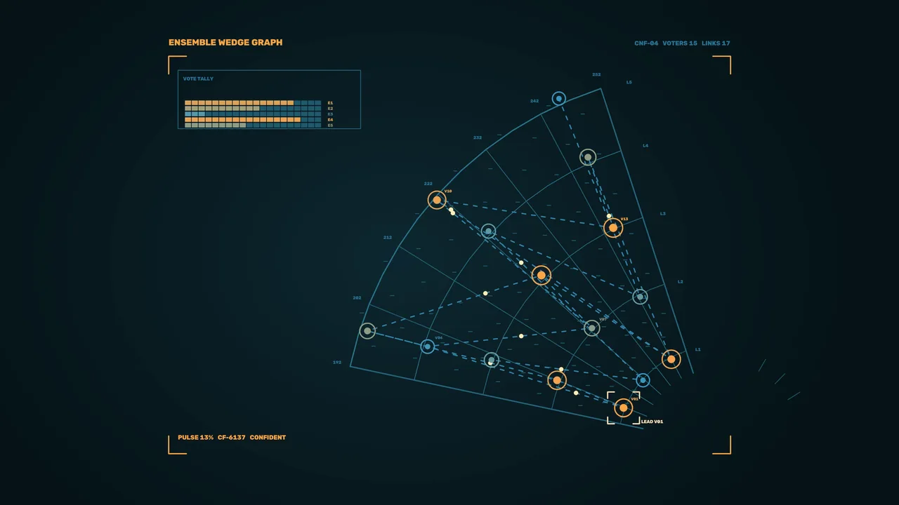 Network Telemetry Wedge Graph HUD – Free 4K Sci-Fi Wallpaper