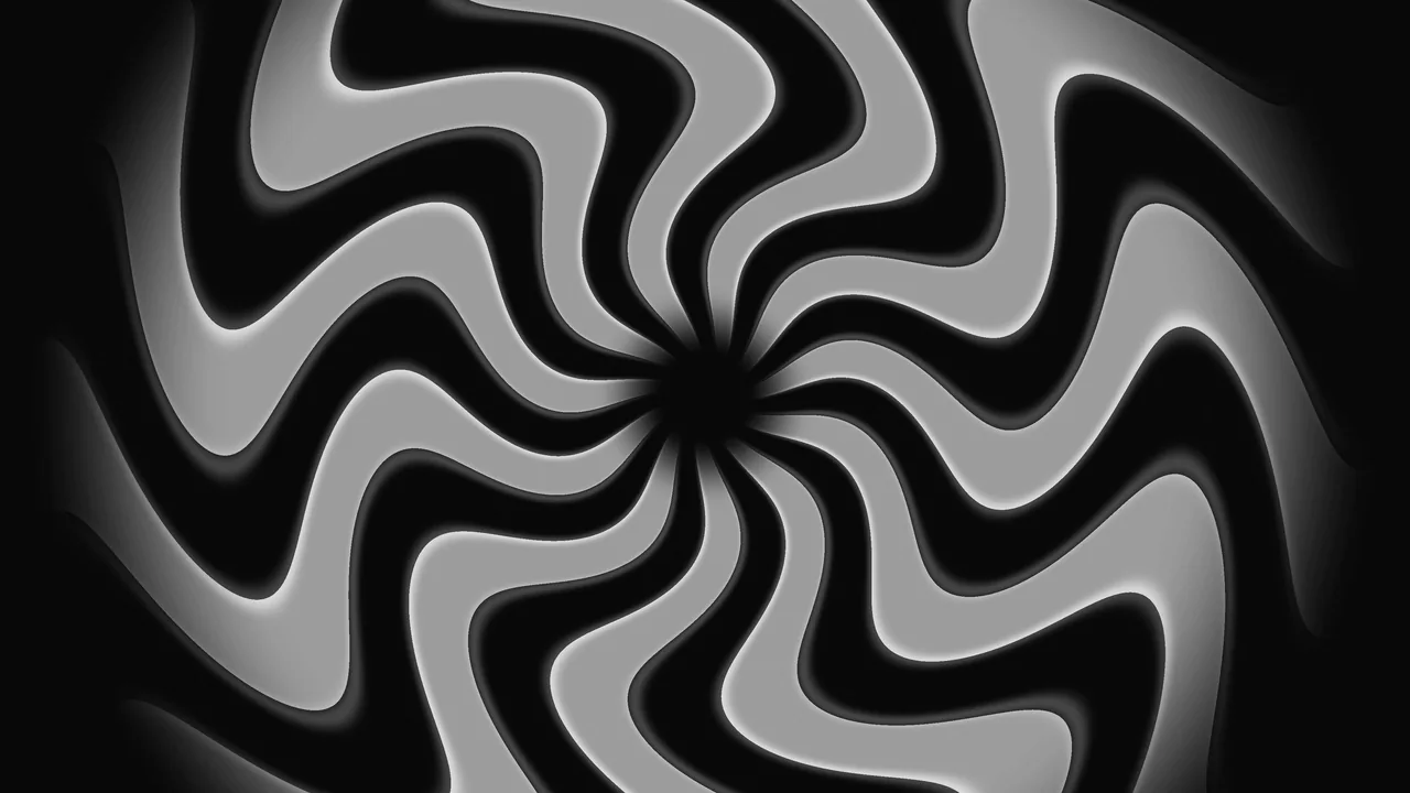 Monochrome Pinwheel Sci-Fi HUD Screen Graphic 4K Wallpaper
