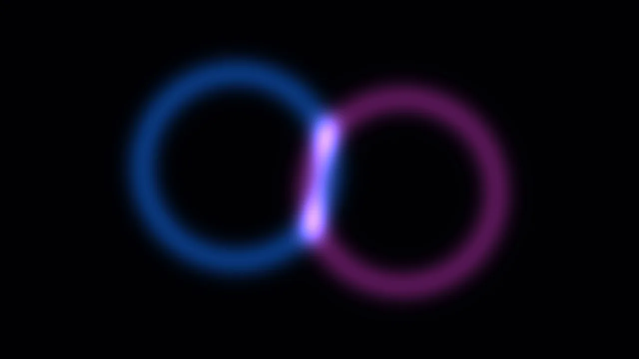 Sci-Fi HUD Interface with Blue and Magenta Telemetry Rings