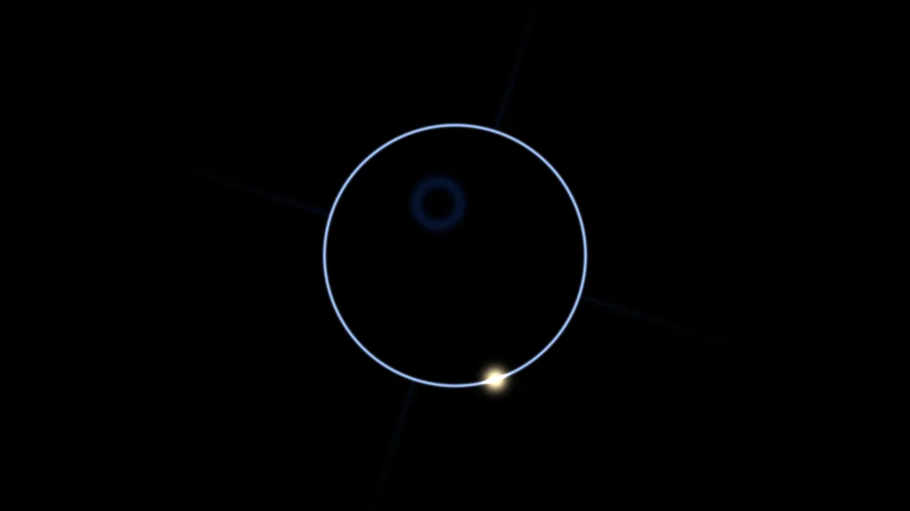 Blue Circular Scanner Interface on Black, 4K Wallpaper