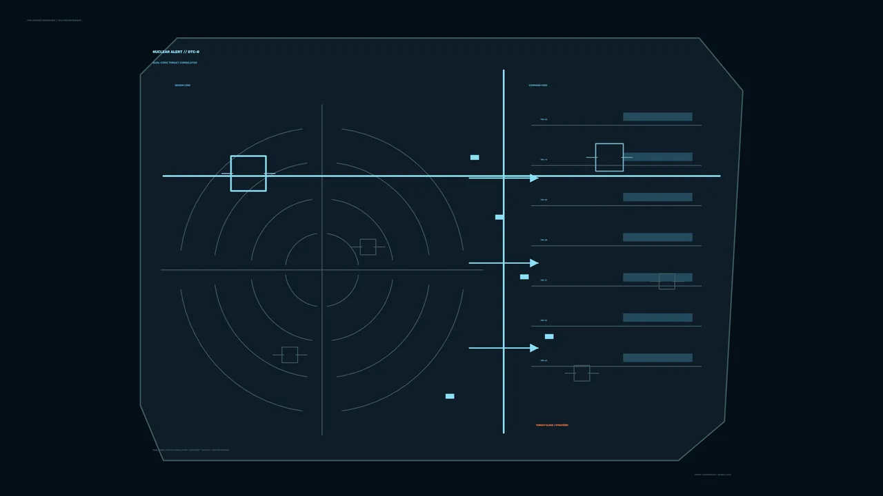 Sci-Fi Radar HUD Dashboard with Cyan Telemetry on Dark Blue 4K Wallpaper