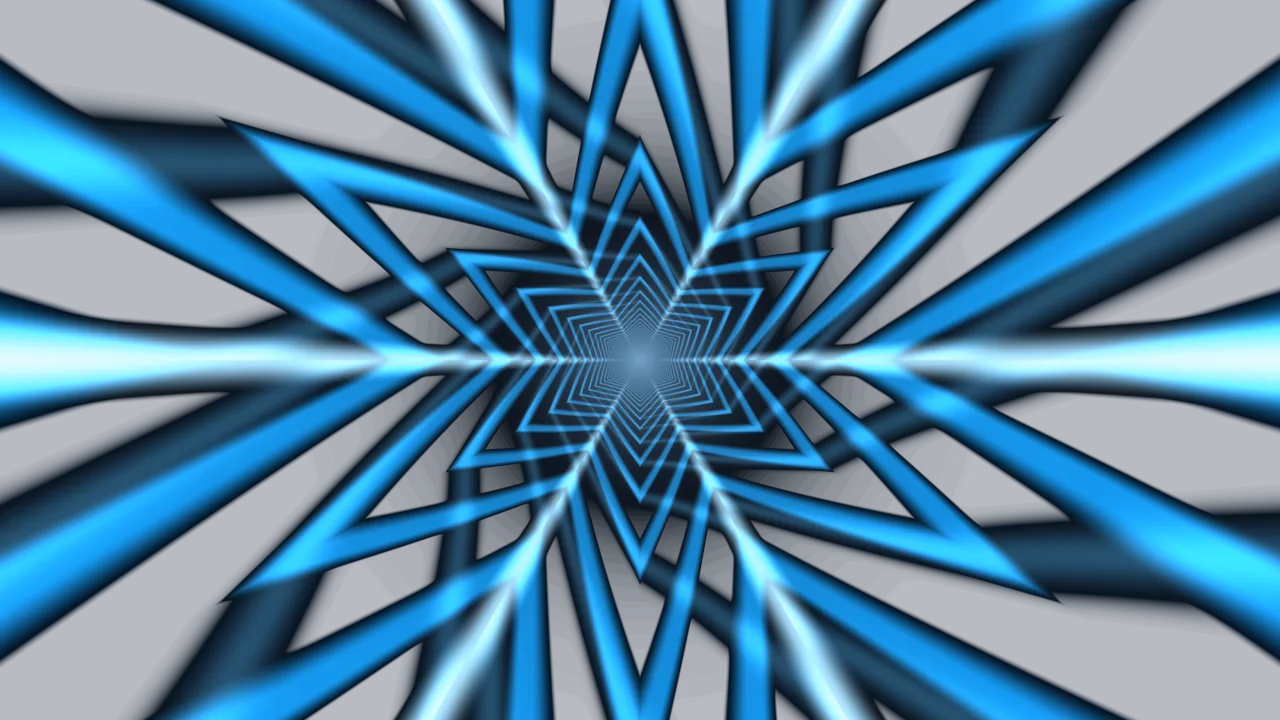 Electric Blue Hexagonal Tunnel 4K Wallpaper