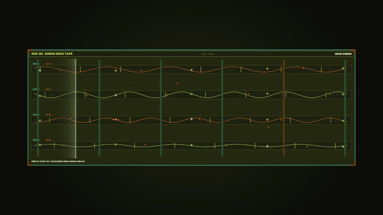 Fictional 4K Spacecraft Docking Sonar HUD
