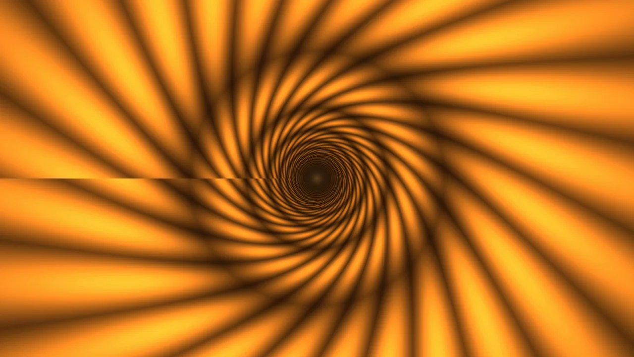 Luminous Golden Spiral Tunnel 4K Wallpaper