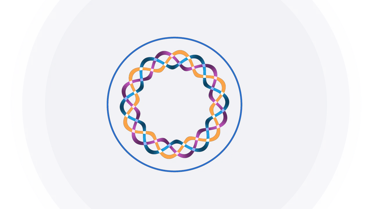Circular Multicolor Waveform Ring on Dark Blue 4K Wallpaper
