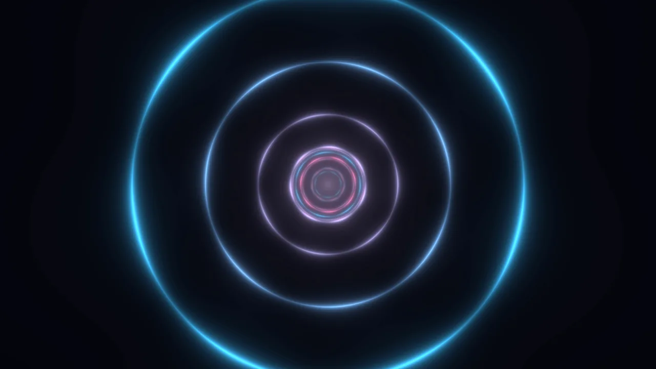 Glowing Concentric Ring Tunnel 4K Wallpaper