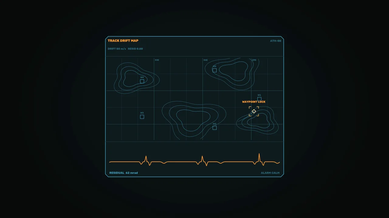 Track Drift Map HUD with Waypoint Lock and Telemetry
