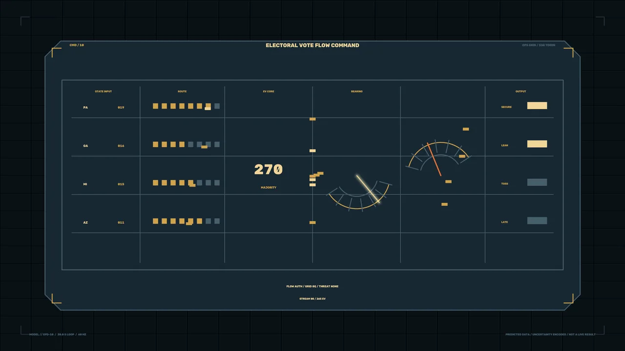 Electoral Vote Flow Command HUD Dashboard – 4K Sci-Fi Wallpaper