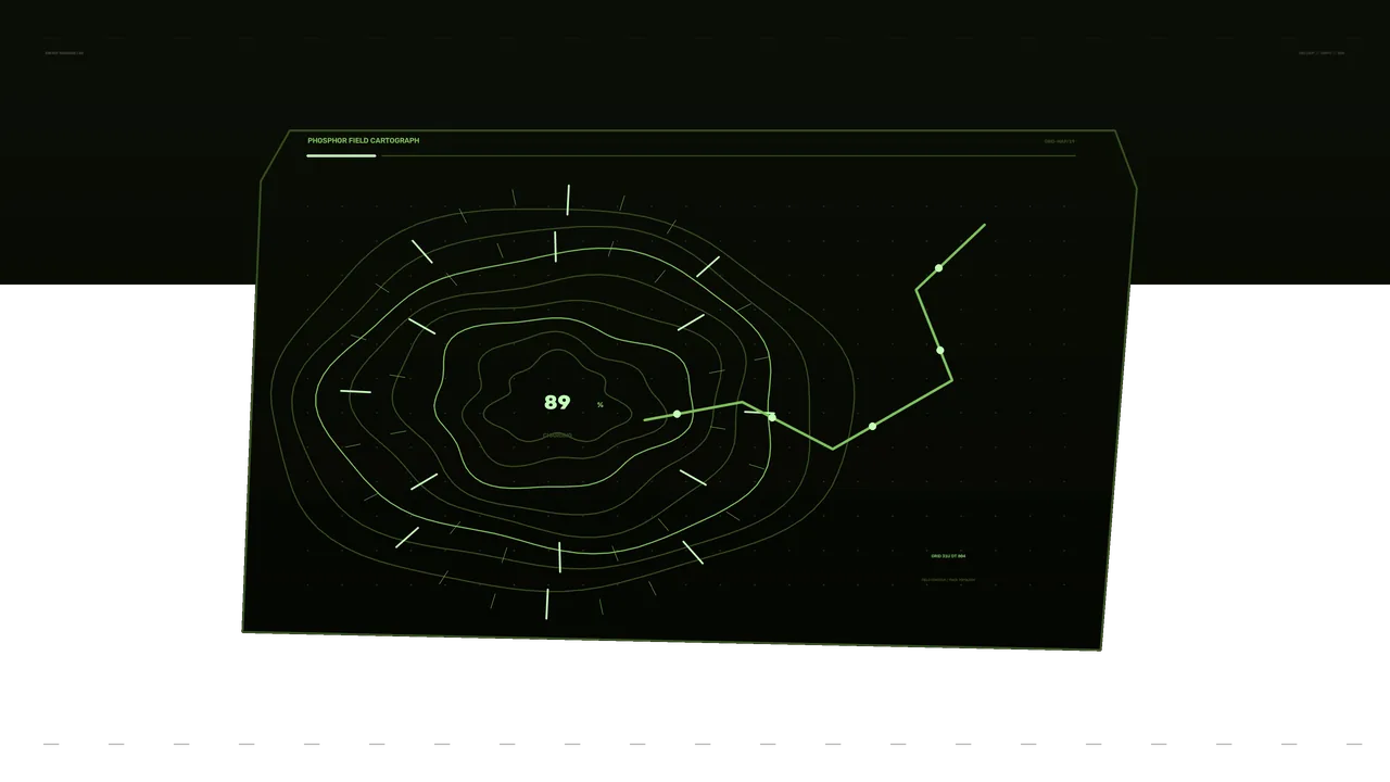 Phosphor Green Contour Telemetry HUD 4K Sci-Fi Wallpaper