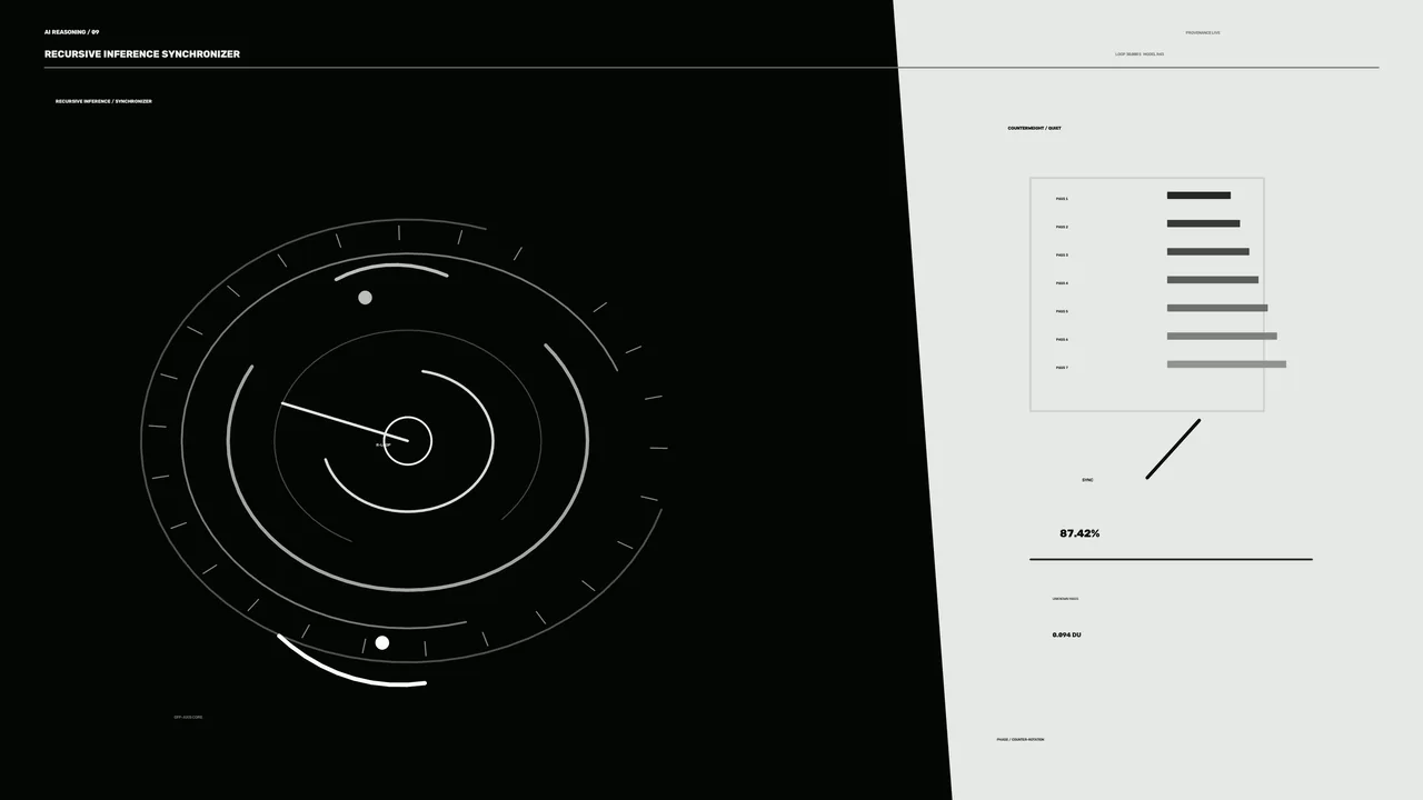 Monochrome Circular Synchronizer HUD Dashboard 4K Wallpaper