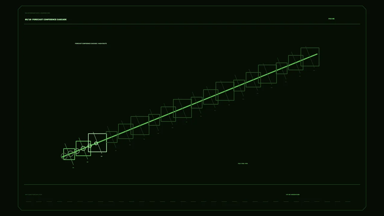 Solar Forecast Confidence Telemetry HUD 4K Wallpaper