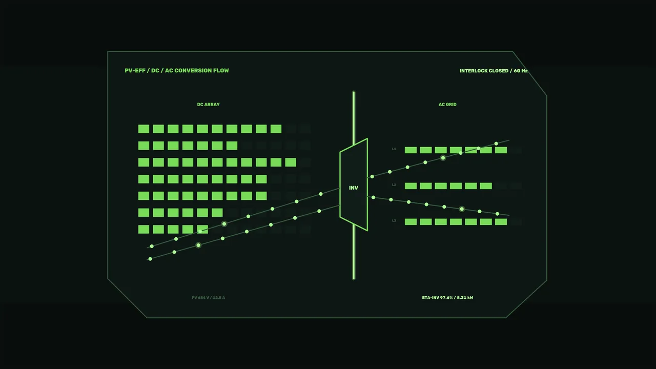 Photovoltaic DC-to-AC Conversion HUD 4K Wallpaper