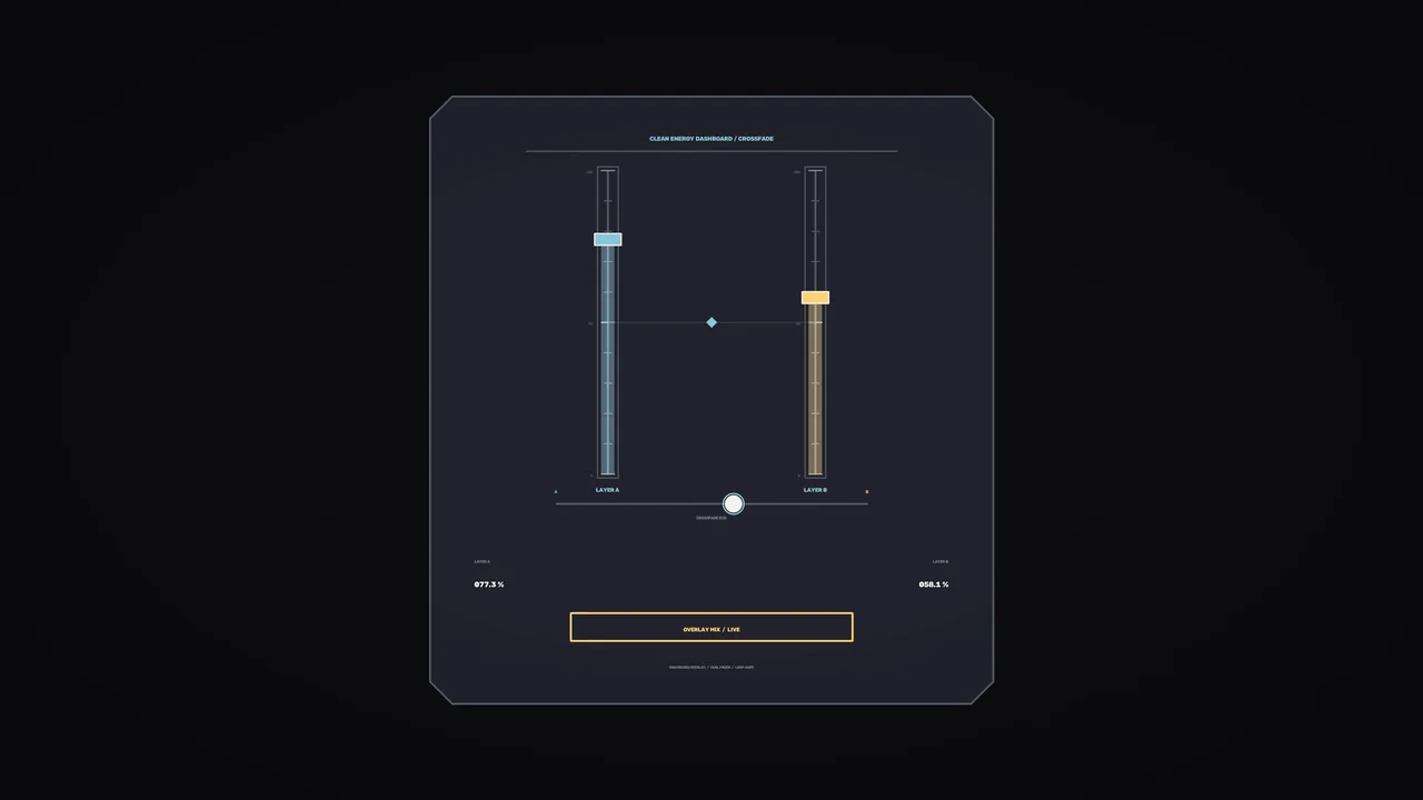 Clean Energy Dashboard HUD with Dual Vertical Gauges, 4K Sci-Fi Wallpaper