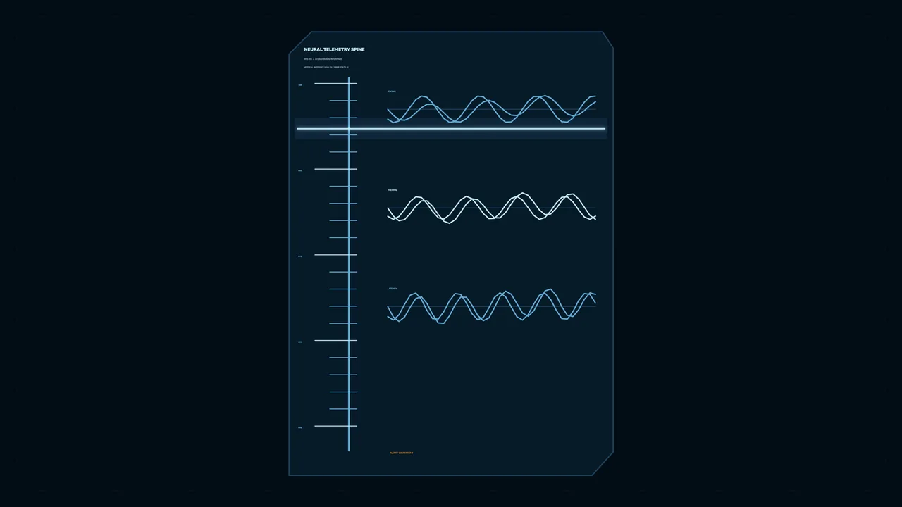 Futuristic Telemetry HUD Dashboard with Waveform Graphs 4K Wallpaper