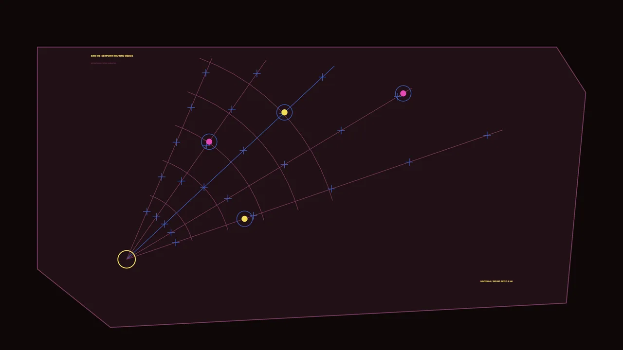 Schematic Route Mapping HUD with Radial Telemetry Nodes