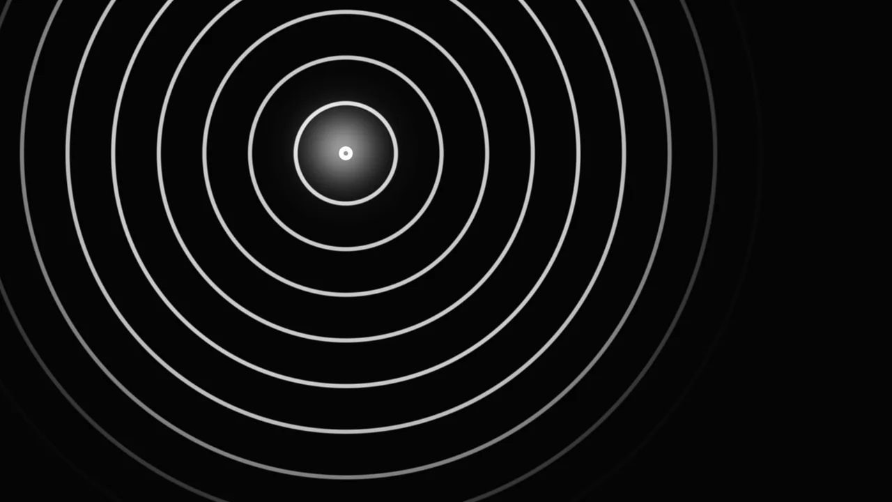 Monochrome Concentric Ring Scanner HUD 4K Wallpaper