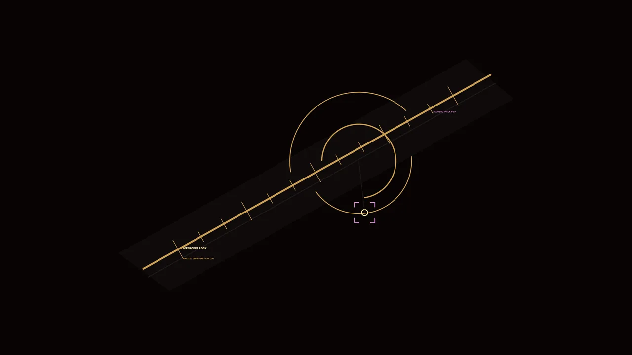 Acoustic Contact Alert HUD with Intercept Lock and Amber Circular Scanner | 4K