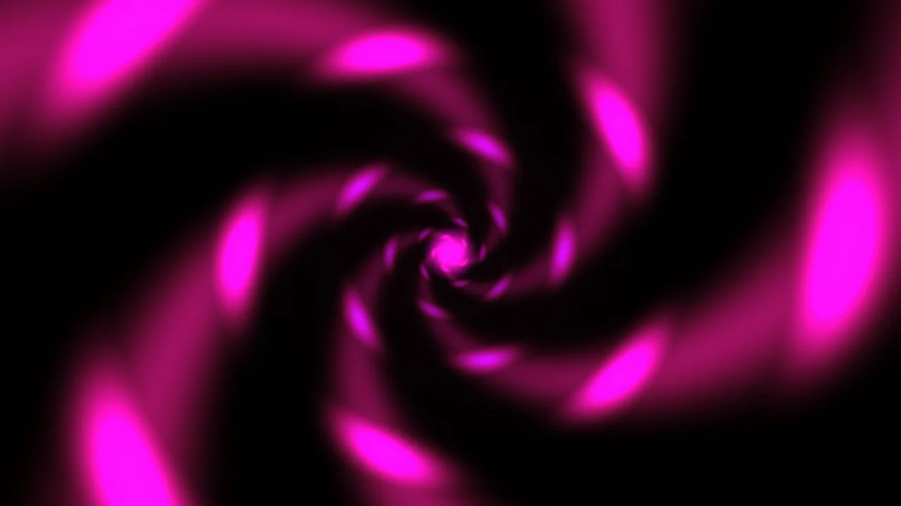 Magenta Spiral Light Tunnel on Black