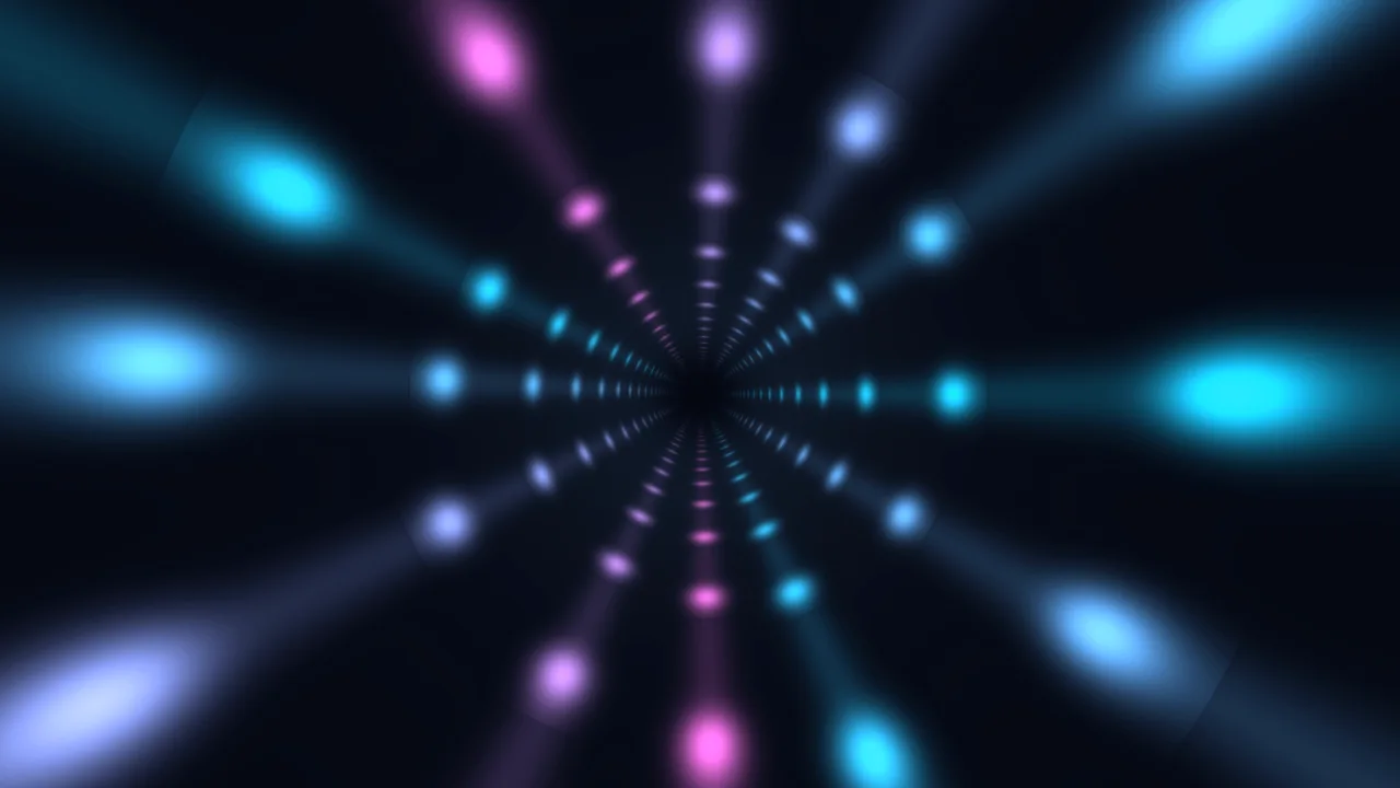 Abstract Neon Radial Tunnel with Cyan Magenta and Violet Lights 4K Wallpaper