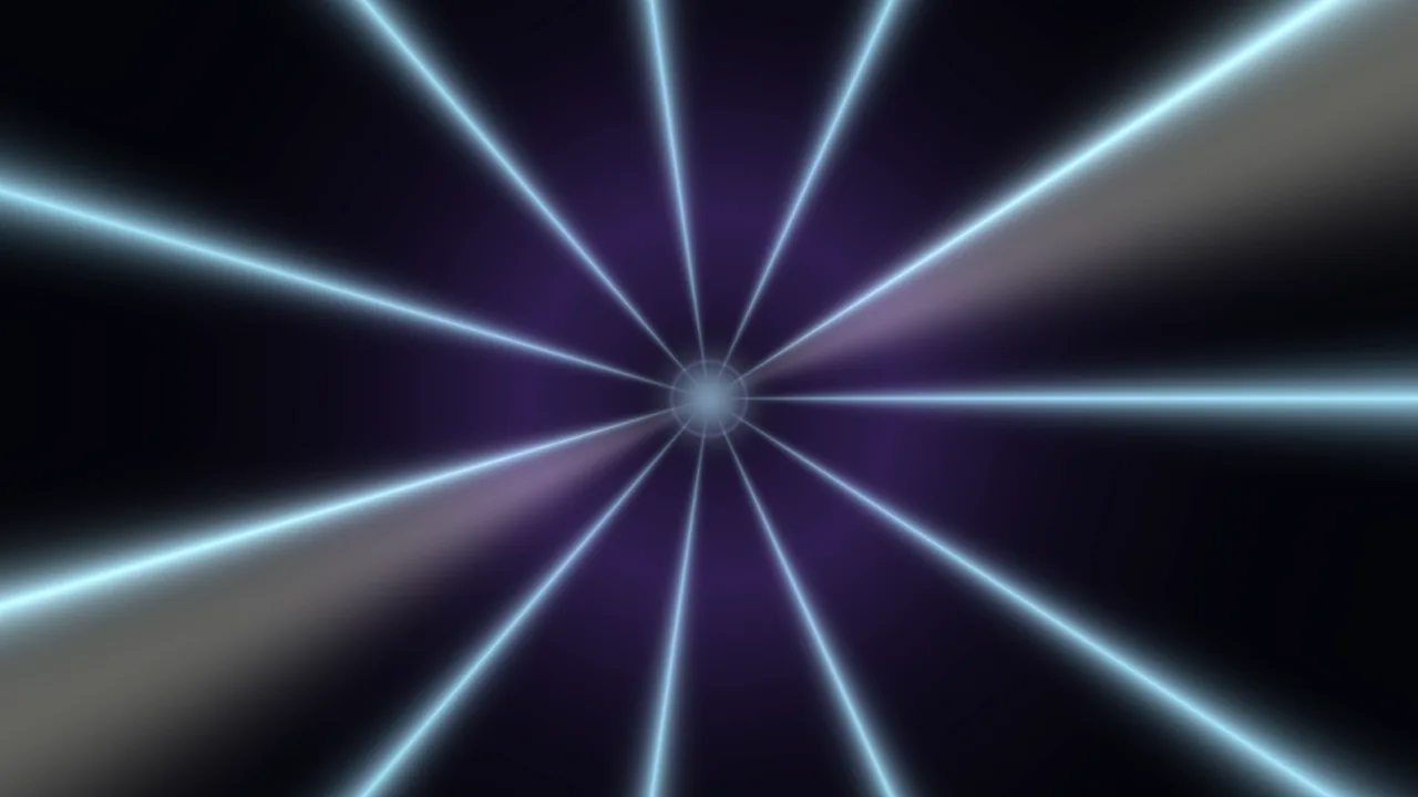 Cyan Radial Light Tunnel on Dark Purple