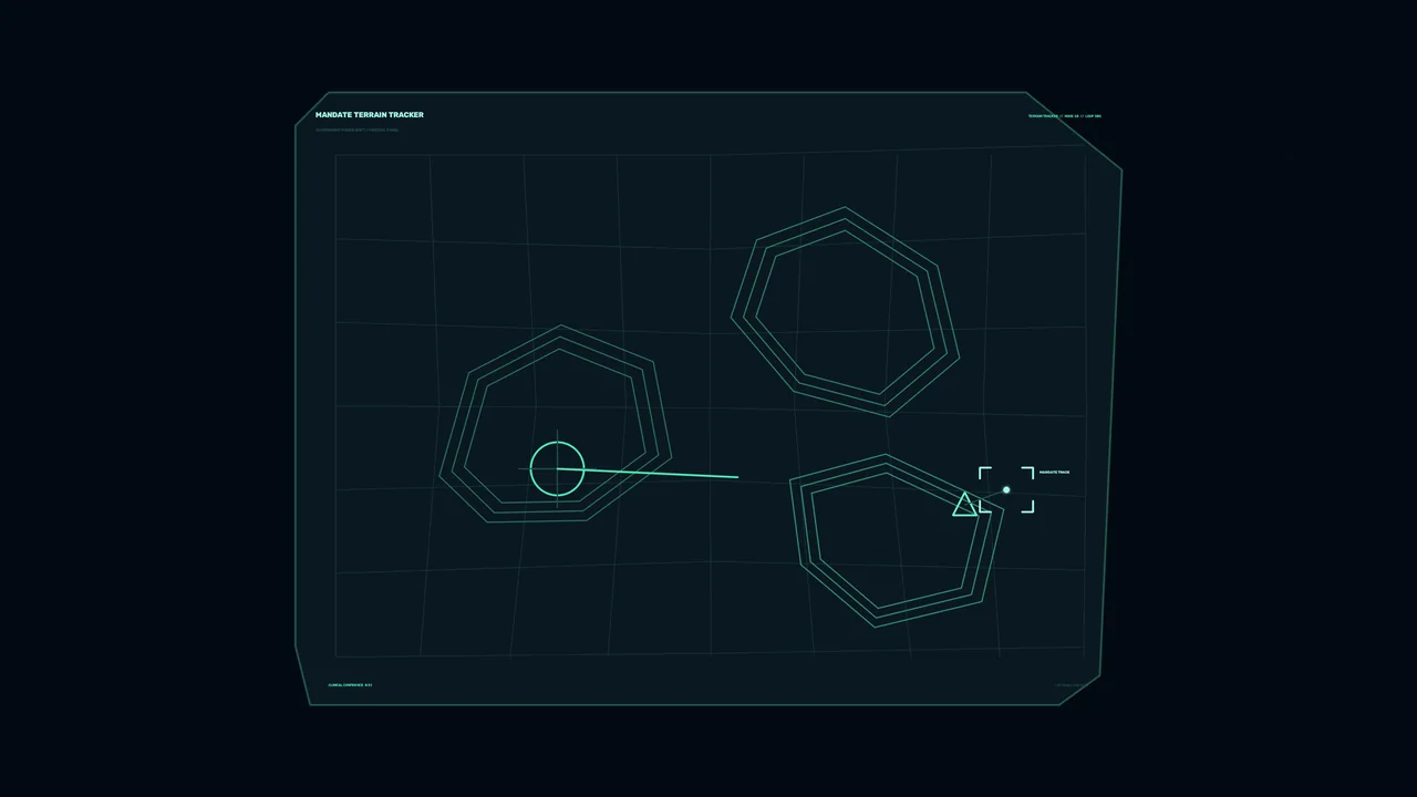 Futuristic Terrain Tracker HUD with Polygon Scanner Grid – 4K Sci-Fi Wallpaper