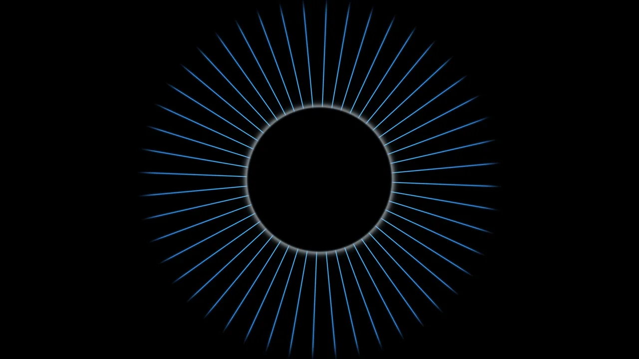 Blue Radial Scanner Ring on Black 4K Wallpaper