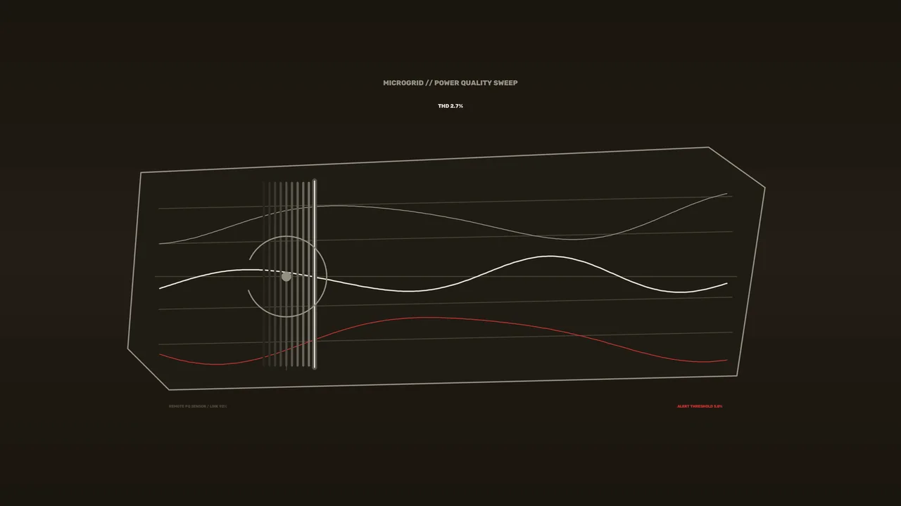 Microgrid Power Quality Telemetry HUD 4K Sci-Fi Wallpaper