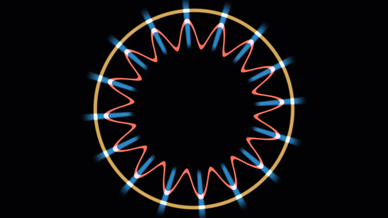 Circular Radial Waveform Instrument with Blue Light Bars