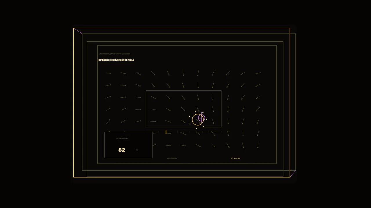 Amber Vector Convergence Field HUD with Score Display