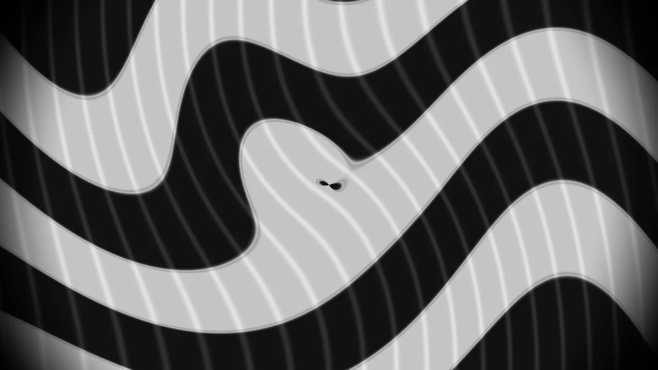 Black and White Wavy Ribbon Pattern 4K Wallpaper
