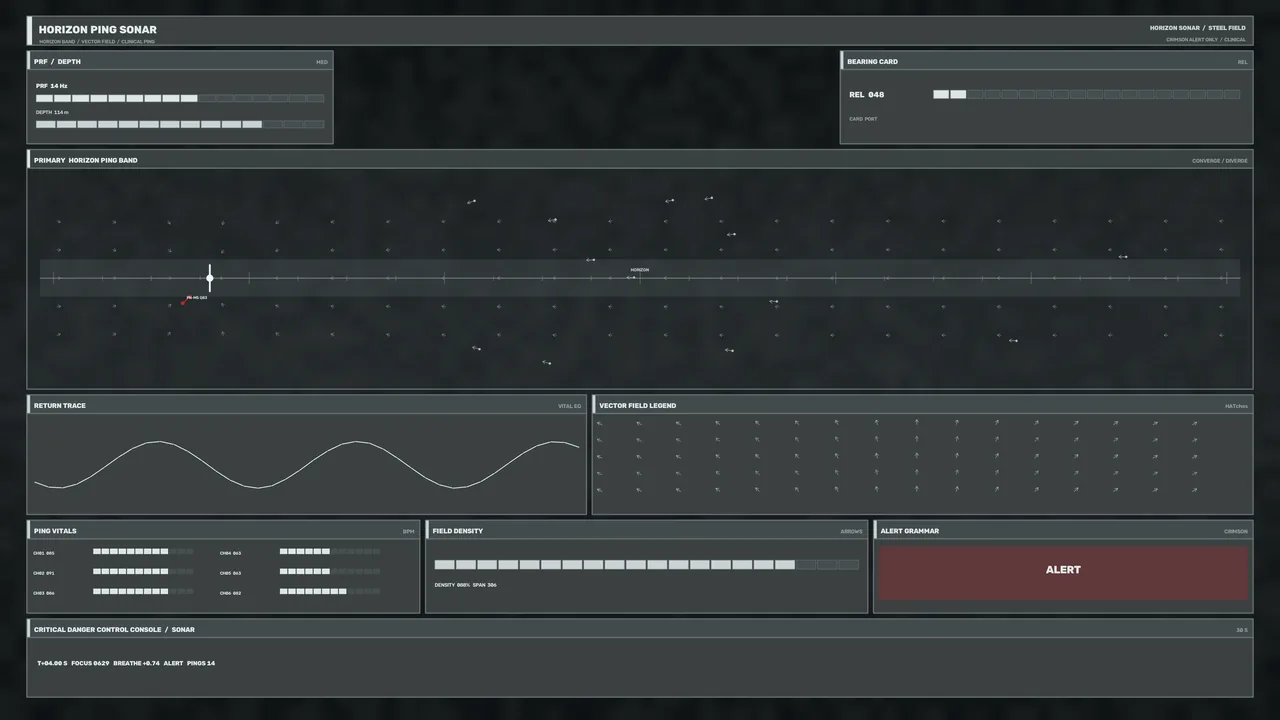 Sci-Fi Sonar Ping Monitoring HUD Dashboard 4K Wallpaper