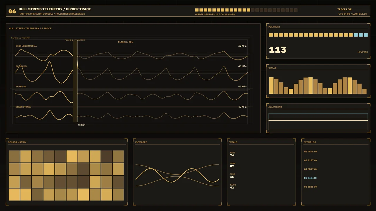 Hull Stress Telemetry HUD Dashboard 4K Sci-Fi Wallpaper
