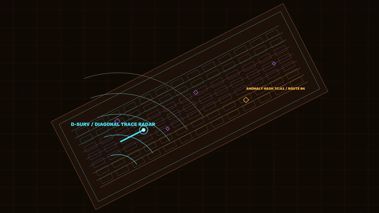 Sci-Fi Radar HUD with Angled Telemetry Grid