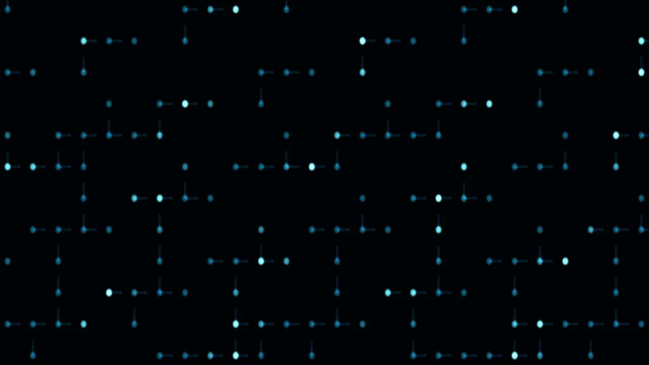 Abstract Cyan Node Grid on Black 4K Wallpaper