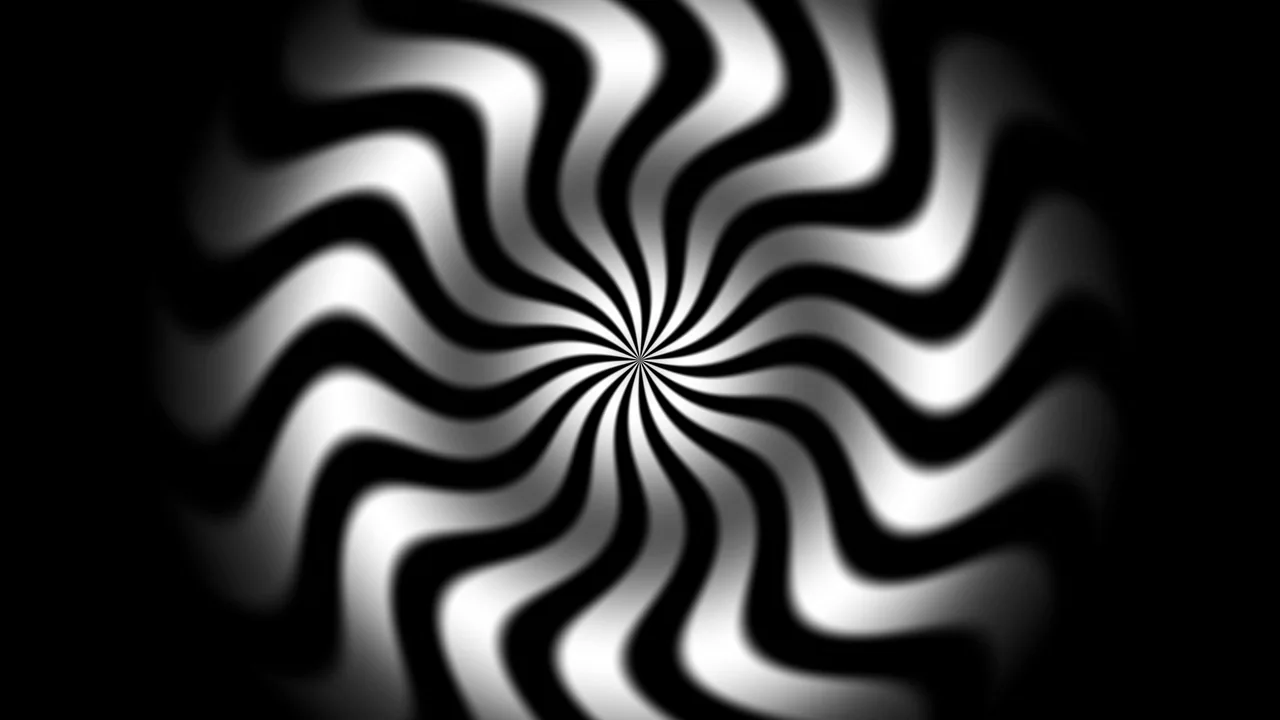 Black-and-White Radial Vortex HUD Wallpaper
