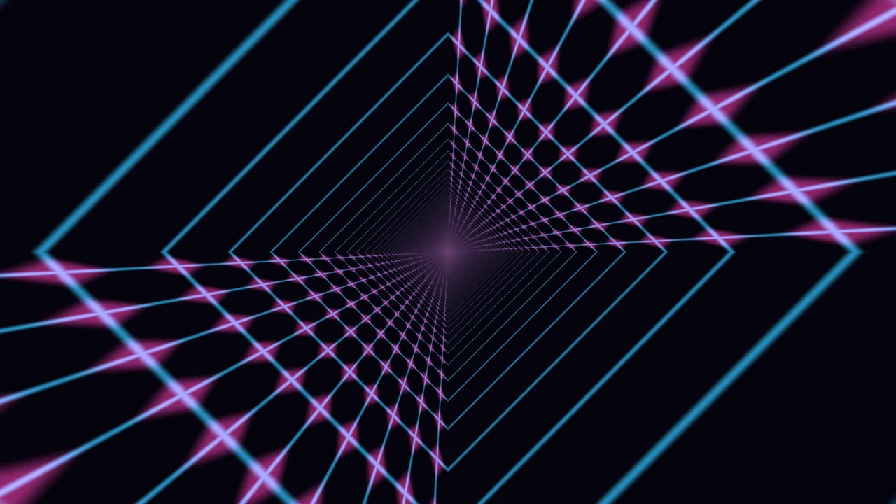 Abstract Neon Geometric Tunnel 4K Wallpaper