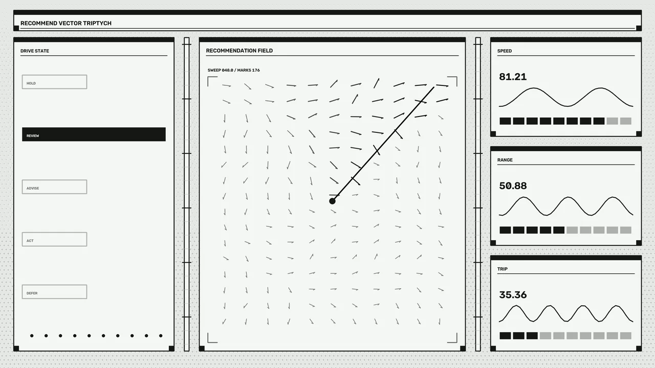 Monochrome Vector Recommendation HUD Dashboard 4K Wallpaper
